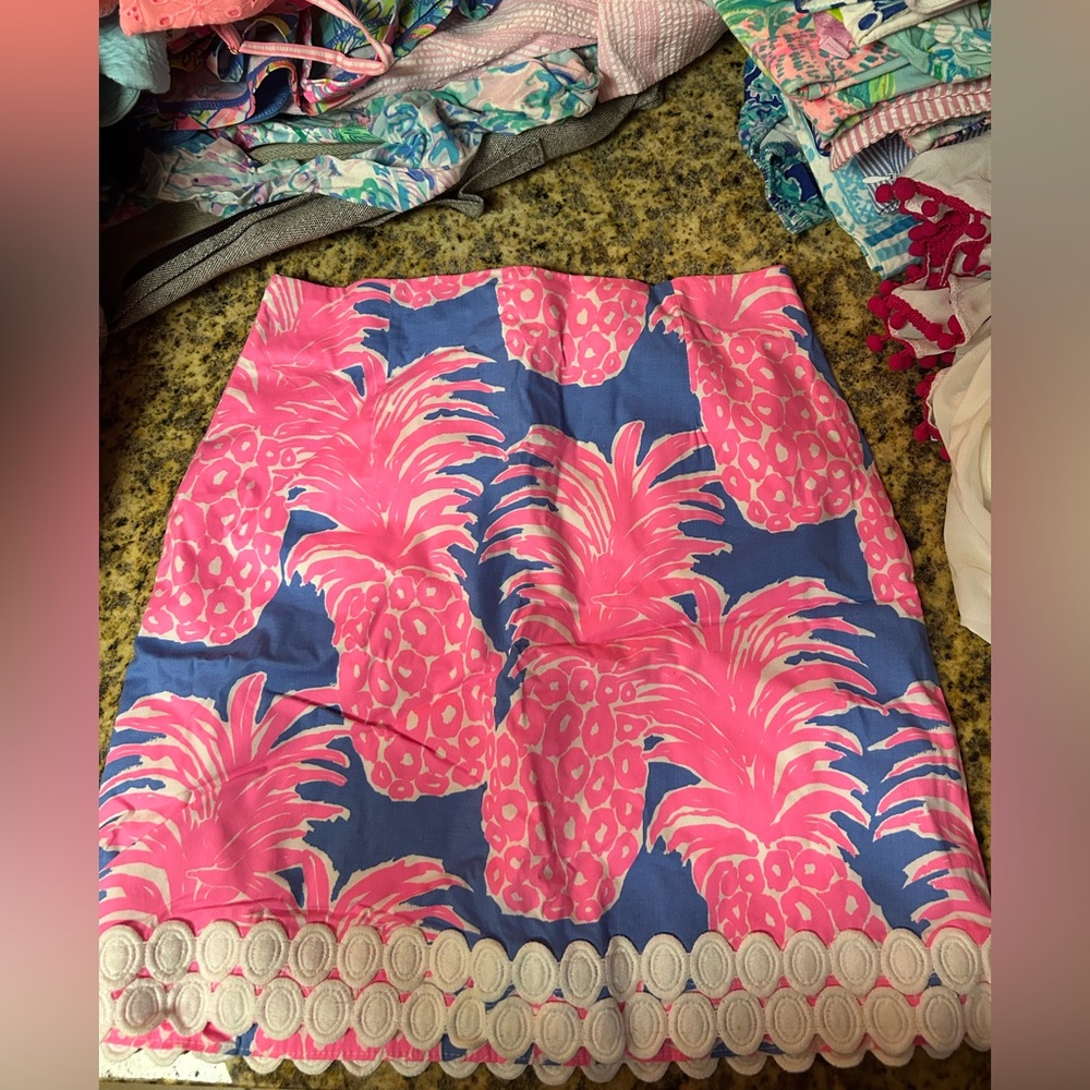 Lilly Pulitzer Pink and Blue Patterned Fabric